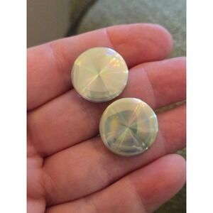 Sterling Silver Disc Earrings Screwback Vintage